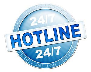 Image showing hotline button blue