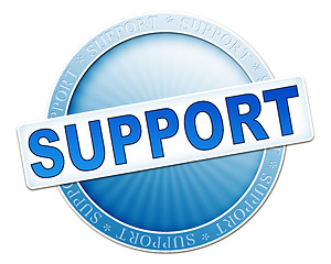 Image showing support button blue