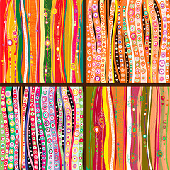 Image showing Set of four colourful line background