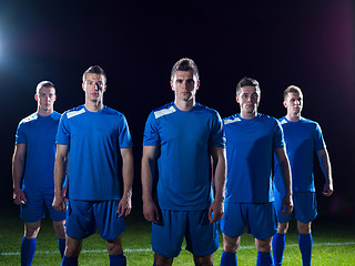 Image showing soccer players celebrating victory