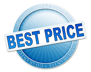 Image showing best price button blue