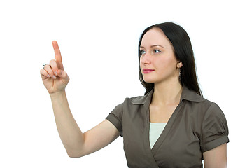 Image showing woman to point the way to smth