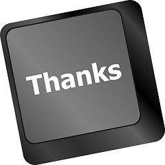 Image showing a thanks message on enter key of keyboard