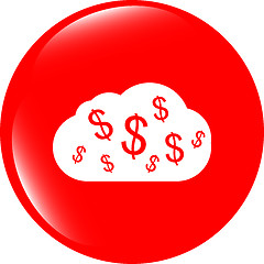 Image showing web icon cloud with dollars sign