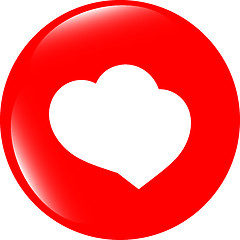 Image showing Valentine heart sign, web button isolated on white