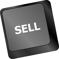 Image showing sell written on keyboard keys showing business or finance concept
