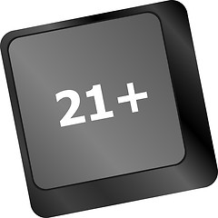 Image showing 21 plus button on computer keyboard keys