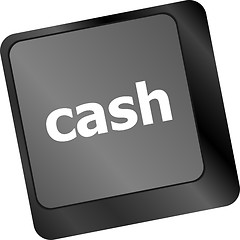 Image showing cash for investment concept with a button on computer keyboard