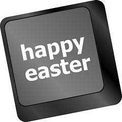 Image showing happy Easter text button on keyboard