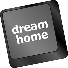 Image showing Computer keyboard with dream home key - technology background