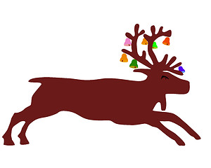 Image showing reindeer with christmas bells