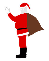 Image showing Santa Claus on his way bringing gifts