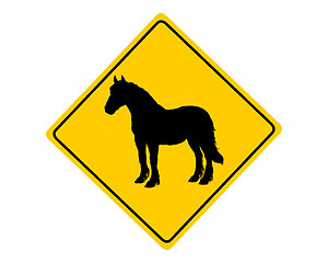 Image showing Horse warning sign