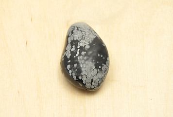 Image showing Detailed and colorful image of snowflake obsidian 