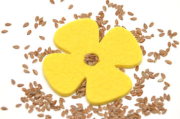 Image showing Flax seed and felt decoration