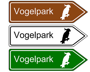 Image showing Direction sign bird park