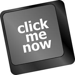 Image showing Keyboard with click me now button, internet concept