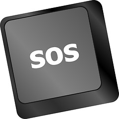 Image showing computer button with sign sos key