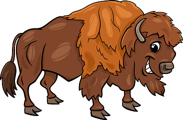 Image showing bison american buffalo cartoon illustration