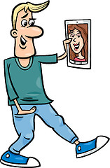 Image showing video chat cartoon illustration