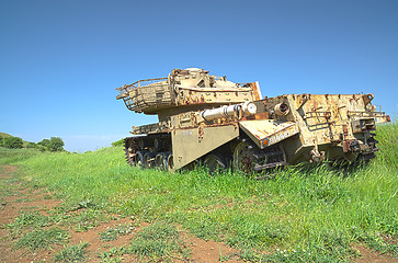 Image showing HDR photo of destroyed rusty tank