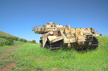 Image showing Destroyed rusty Centurion Shot Kal tank