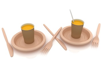 Image showing Orange juice in a fast food dishes