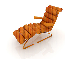 Image showing Comfortable wooden Sun Bed