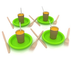 Image showing Orange juice in a fast food dishes