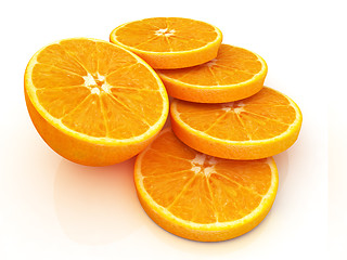 Image showing half oranges