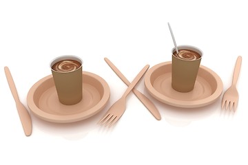 Image showing Coffe in fast-food disposable tableware
