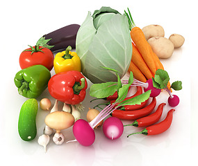 Image showing fresh vegetables with green leaves