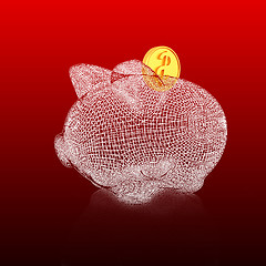 Image showing 3d model piggy bank