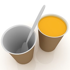 Image showing Orange juice in a fast food dishes