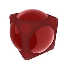 Image showing Sphere in a cube 3d design element