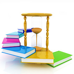 Image showing Hourglass and books