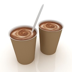 Image showing Coffe in fast-food disposable tableware