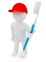 Image showing 3d man with toothbrush