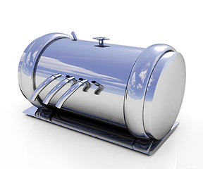 Image showing Abstract chrome metal pressure vessel