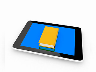 Image showing tablet pc and book