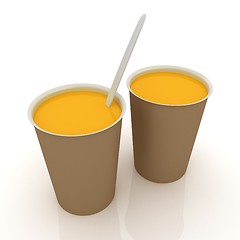 Image showing Orange juice in a fast food dishes