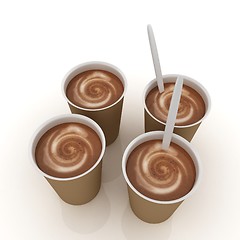 Image showing Coffe in fast-food disposable tableware