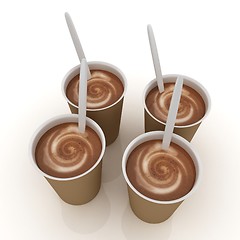 Image showing Coffe in fast-food disposable tableware