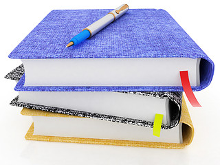 Image showing pen on notepads stack