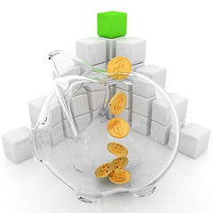 Image showing cubic diagram structure and piggy bank