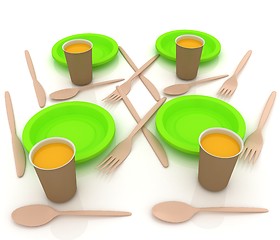 Image showing Orange juice in a fast food dishes