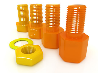 Image showing Colorful nuts and bolts 