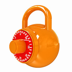 Image showing Illustration of security concept with glossy locked combination 