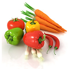 Image showing fresh vegetables with green leaves