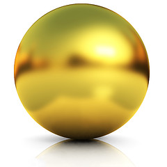 Image showing Gold Ball 3d render